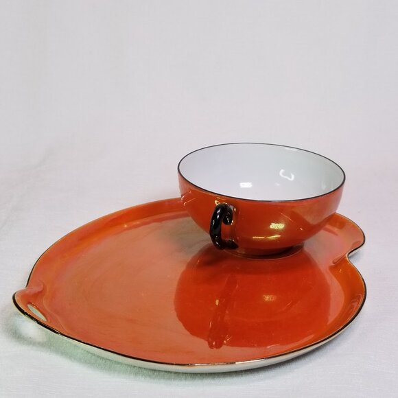Vintage Bavaria Lusterware Tea Cup & Snack/Sandwich Plate - Picture 3 of 9